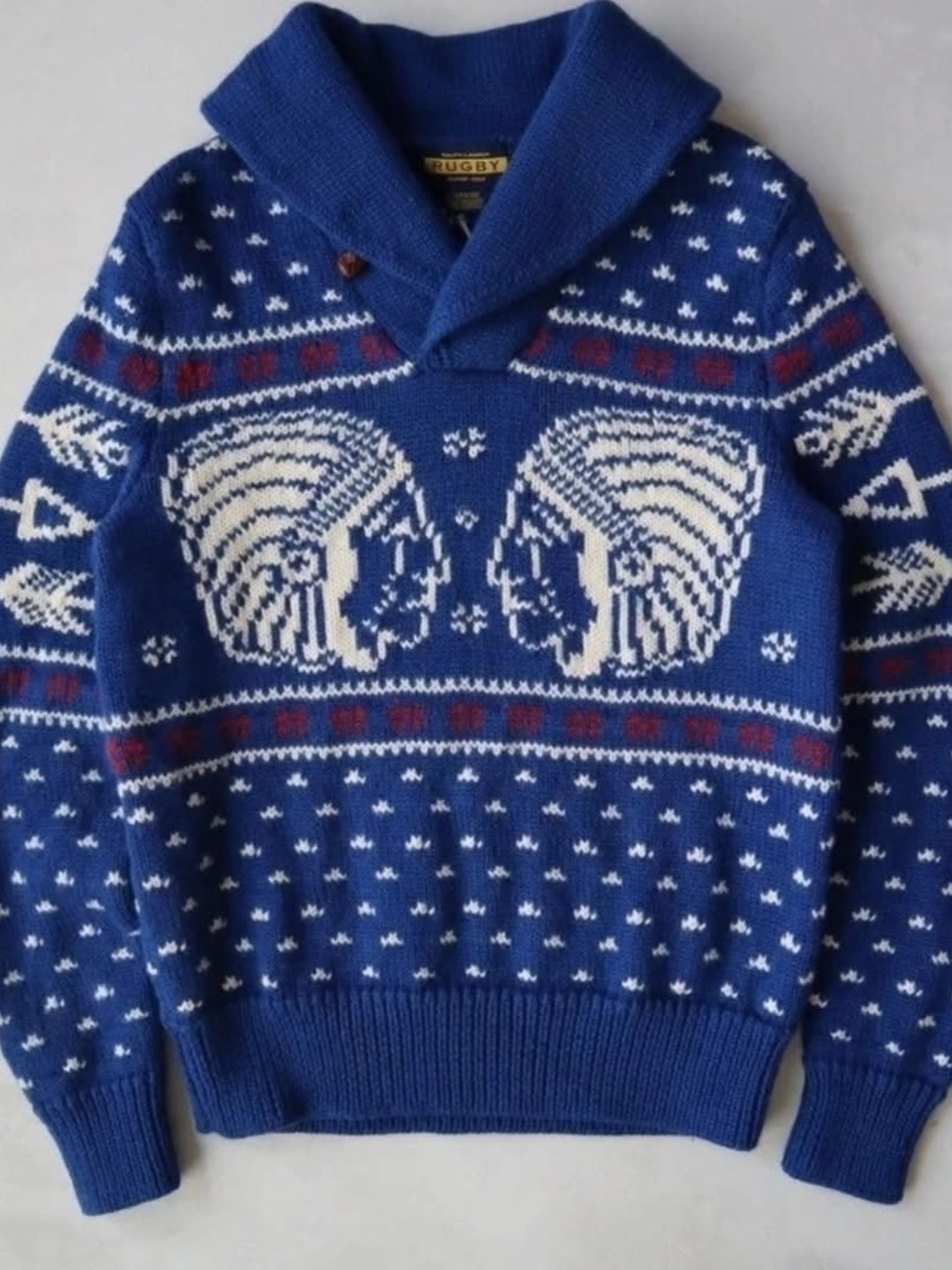 Ralph Lauren RUGBY Shawl - Indian Motive 100 % Wool